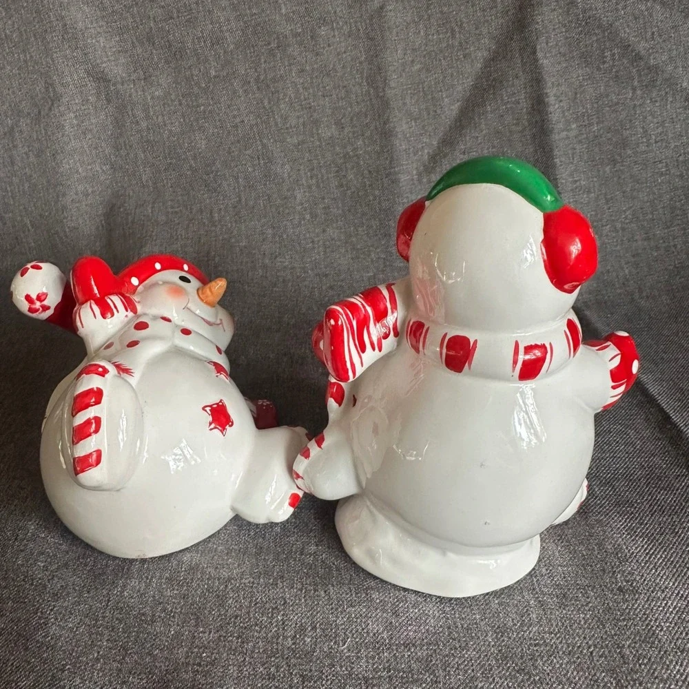 Snowman Candy Cane Set 2 Red White Christmas Decor